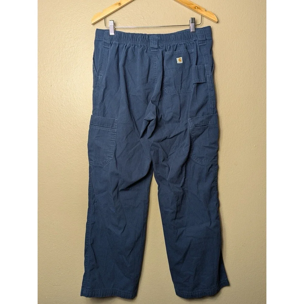 Carhartt C54108 Ripstop Cargo Pants Blue Mens M 34x28.5‎ Utility Work